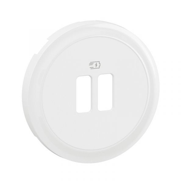 Enjoliveur prise double chargeur USB Céliane Blanc - CB0154