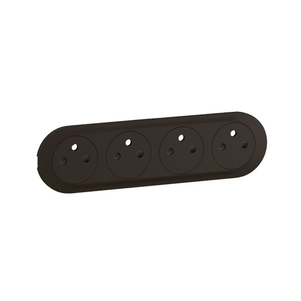 Enjoliveur prise de courant précâblée 4x2P+T compacte Surface Céliane Blanc - CB0114
