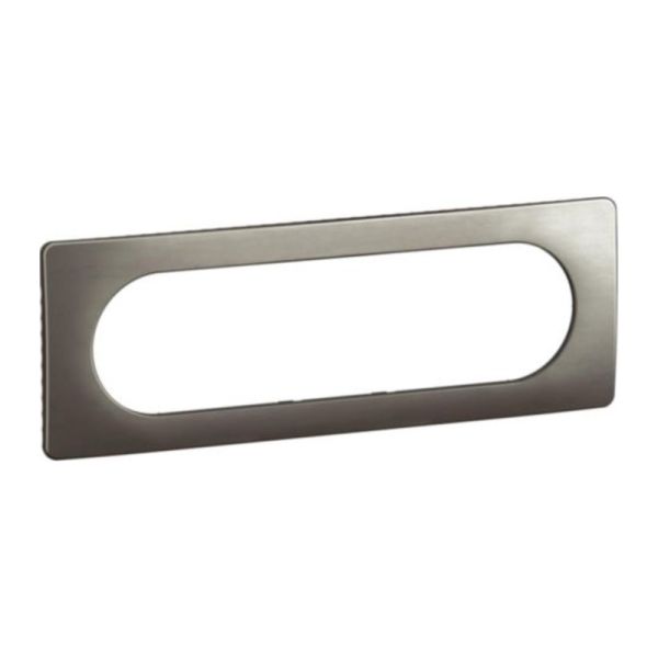 Plaque Céliane Acier Satiné 6/8 modules Legrand CP1811 – vue de trois-quarts