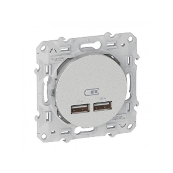Prise chargeur Double USB Odace - Blanc - S520407 - SCHNEIDER