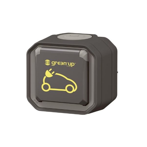 Prise saillie étanche Green'Up Access pour véhicule électrique - Modes 1 ou 2 - IP55 IK08 - 16A 230V 