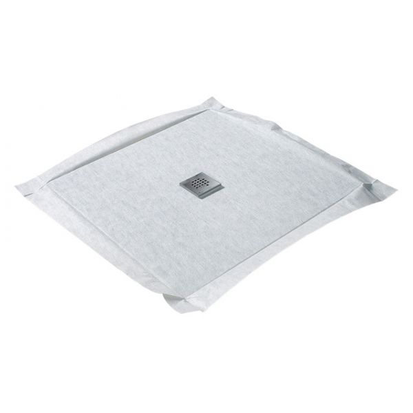 Receveur à carreler ultra plat grille carrée centrée et siphon ultra plat MARMOX
