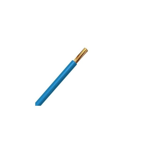 Fil électrique rigide H07VR 10mm² Bleu - Au mètre 