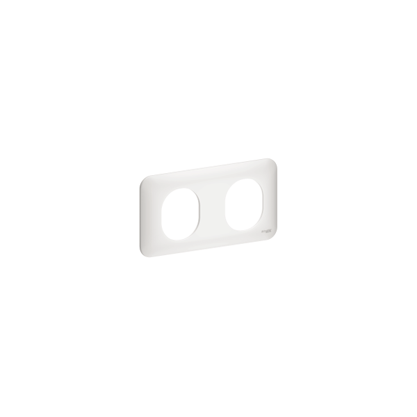 Plaque 2 postes horizontaux Ovalis - Blanc  - Schneider - S260704