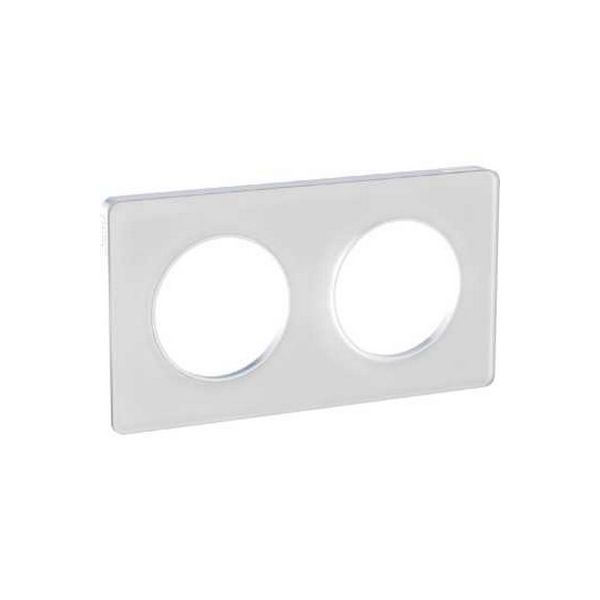 Plaque 2 postes Odace Touch - Translucide blanc