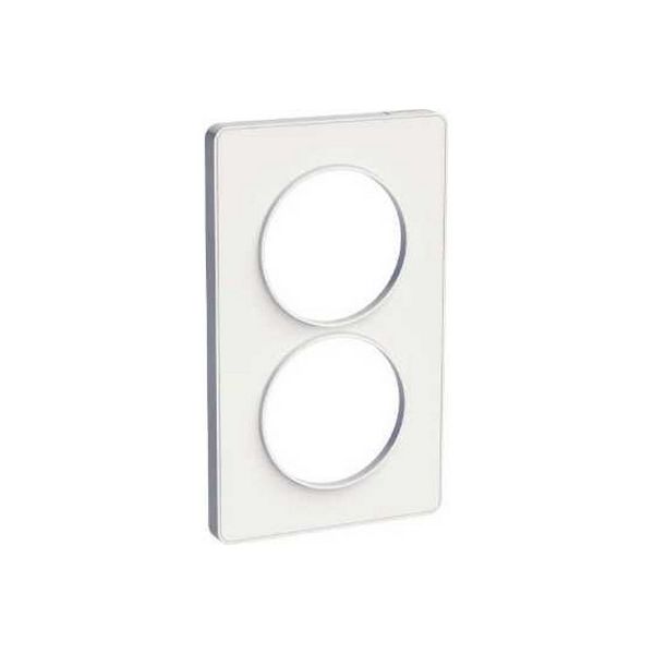 Plaque 2 postes entraxe 57mm Odace Touch - Blanc