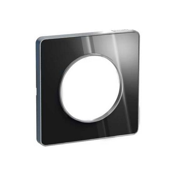 Plaque 1 poste Schneider Odace Aluminium brillant fumé - S530802K1