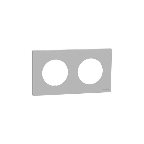 Plaque de finition 2 postes S901704 Odace Schneider - Gris galet