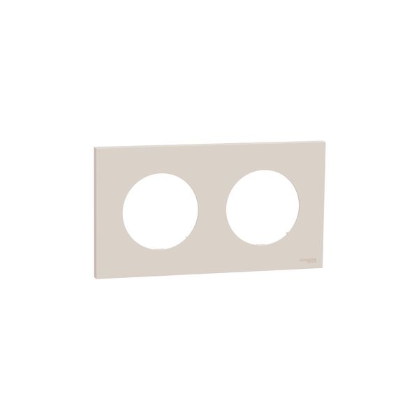 Plaque de finition 2 postes S902704 Odace Schneider - Beige sable