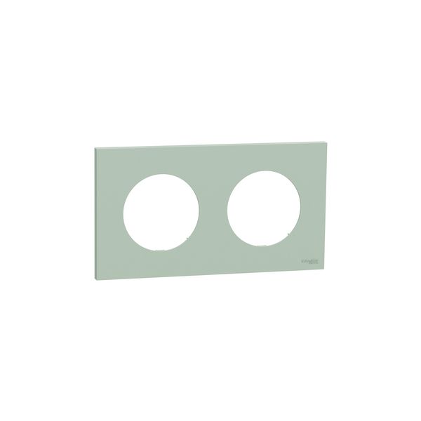 Plaque de finition 2 postes S903704 Odace Schneider - Vert jade