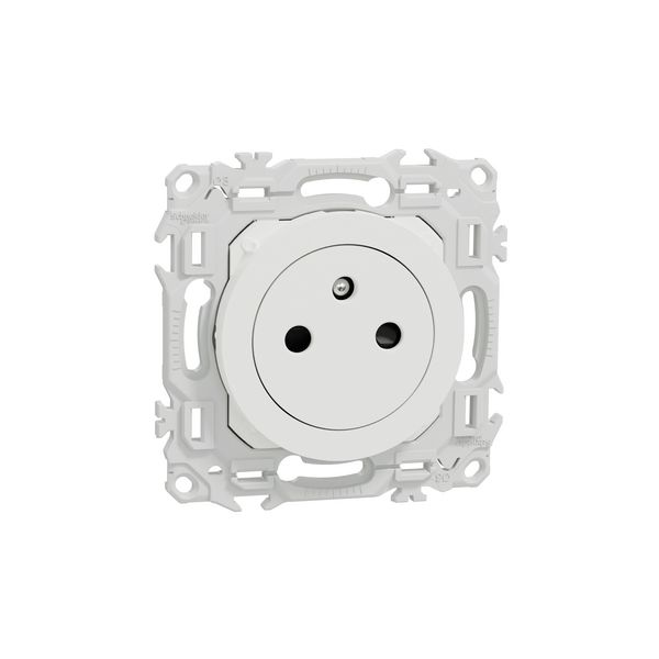 Prise 2P + T 16A affleurante S920052 Odace Schneider - Blanc craie