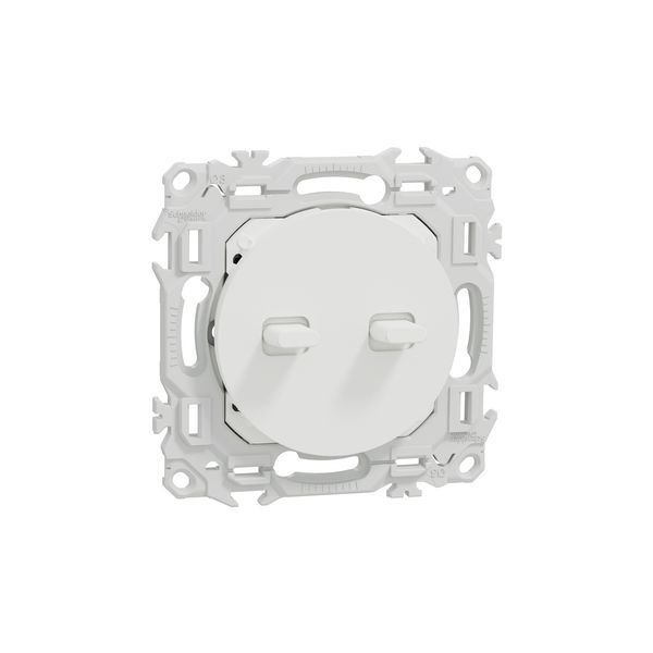 Double va et vient ou poussoir à levier S920213 Odace Schneider - Blanc craie