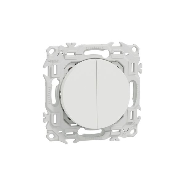 Double va et vient ou poussoir 10AX S920214 Odace Schneider - Blanc craie