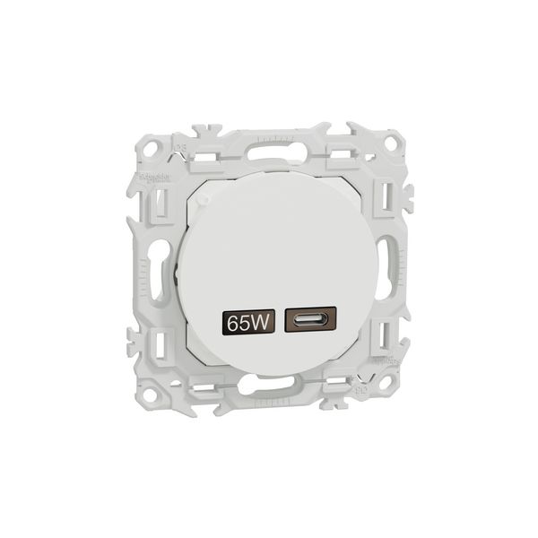 Chargeur USB-C 65W S920406 Odace Schneider - Blanc craie
