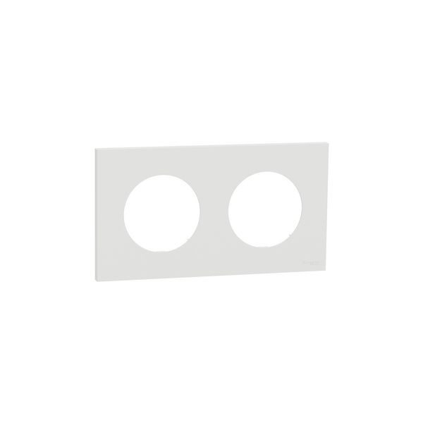 Plaque de finition 2 postes S920704 Odace Schneider - Blanc craie