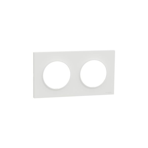Plaque de finition 2 postes S929704 Odace Origine Schneider - Blanc