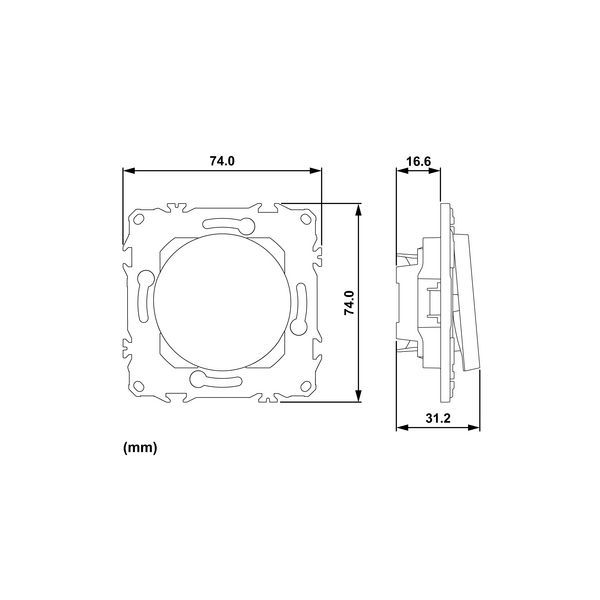Interrupteur Va-et-vient Lumineux Schneider Odace – Alu, LED Orange, 10A, 1,5M