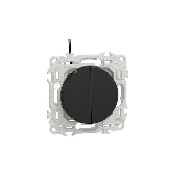 Double va et vient ou poussoir lumineux LED S940273 Odace Schneider - Noir onyx