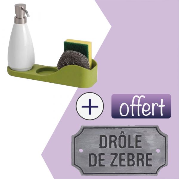 Set évier + Plaque drole de Zèbre