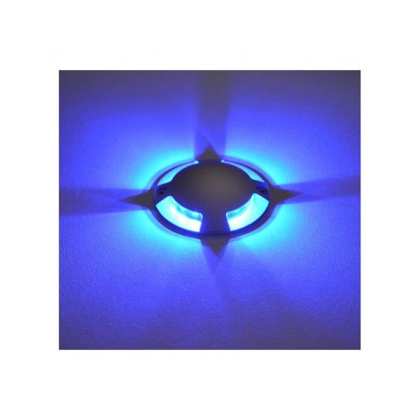 Spot LED Balise Bleu Rond 4 diffuseurs 1W - Vision-EL - 70781