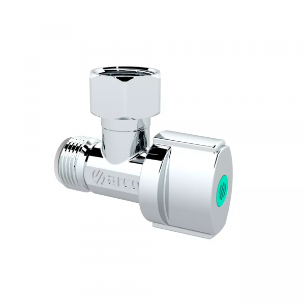 Robinet de chasse équerre A-80 Vitaq Arco VNF 741 Chromé. Vanne d'angle courte quart de tour anticalcaire. Pression 16 bars. Filetage mâle 12x17 (3/8") - Ecrou libre. Température d'utilisation 0 à 95°C.