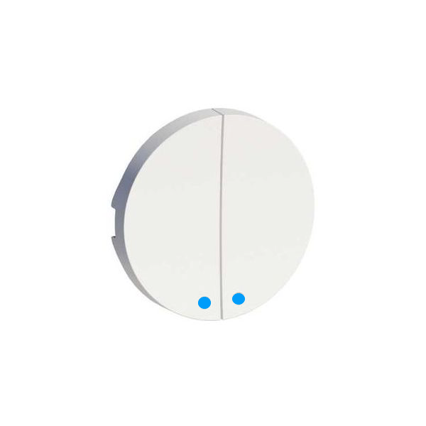 Double bouton blanc pour inter à voyant + Led Odace bleu S520298 Schneider