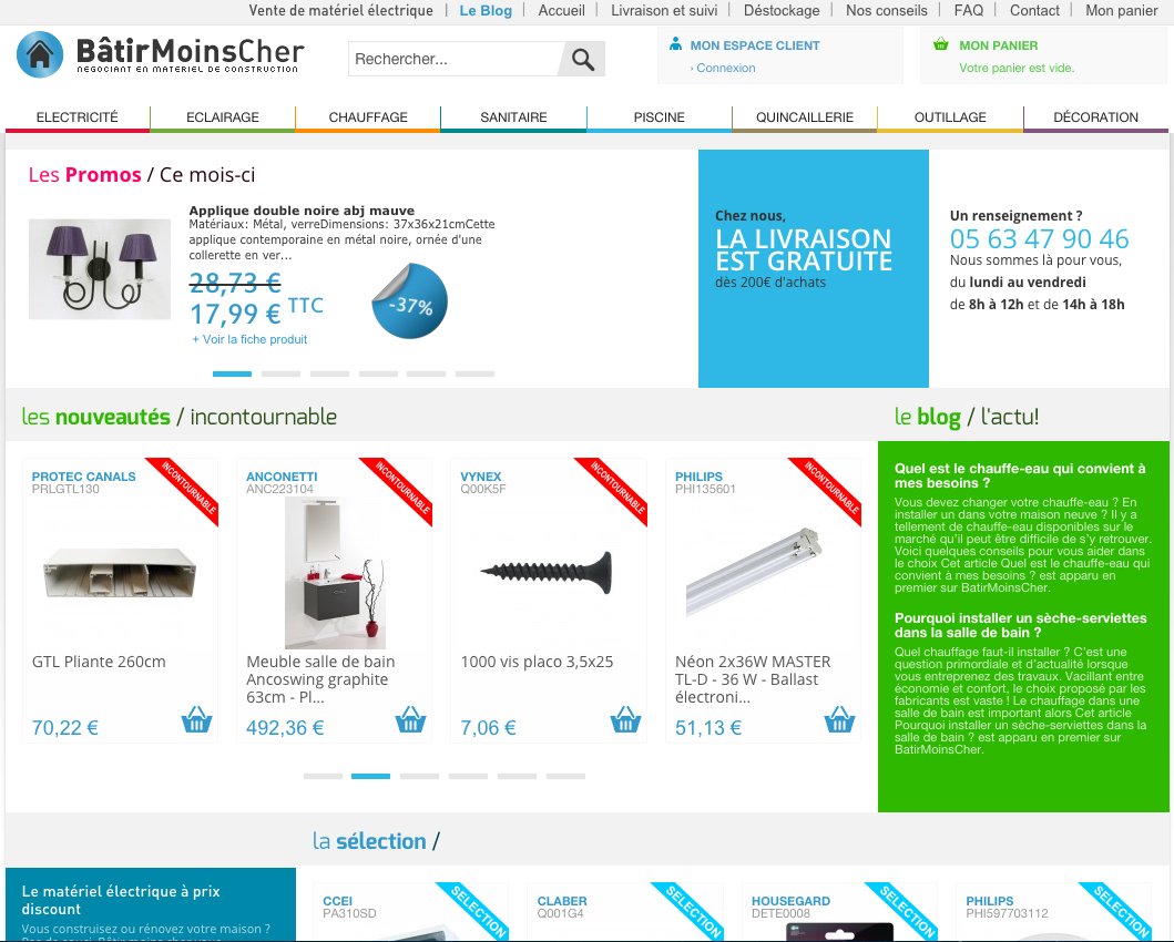 accueil nouveau site Bâtir Moins Cher