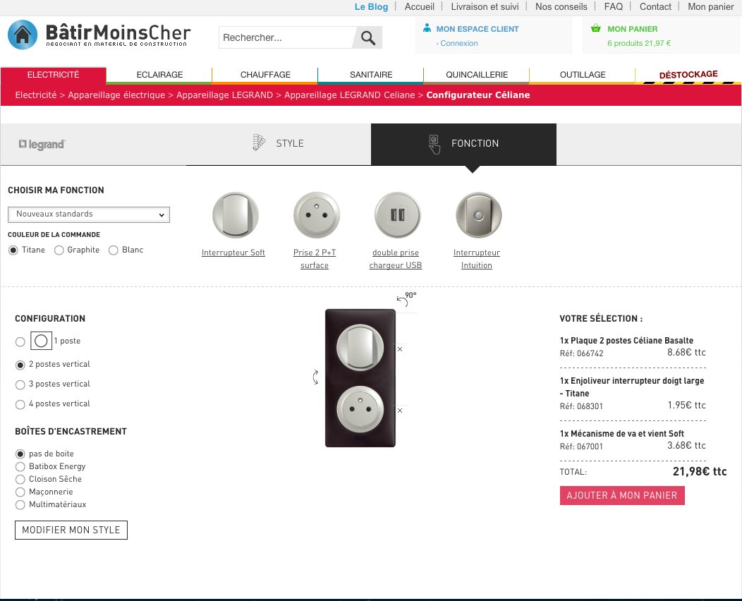 configurateur legrand celiane creation appareillage