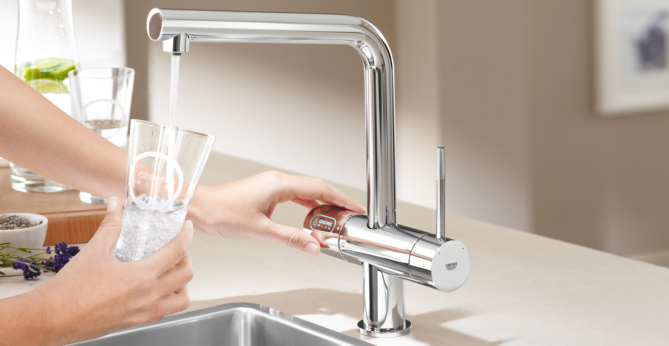 Le mitigeur filtrant pour la cuisine : Grohe Blue.