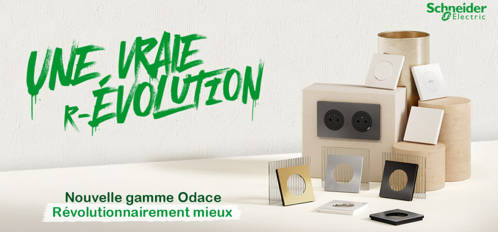 Bannière pour la nouvelle gamme Odace 2025 de la marque Schneider Electric