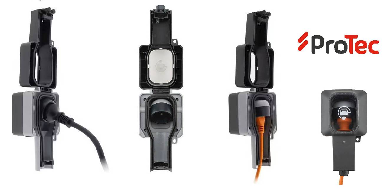 Prise Easy Charge avec puits rotatif et boîtier refermable protégé contre la pluie.<br />